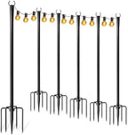 6 Pack String Light Poles for Outside, Adjustable Metal Patio Light Poles by Fussion