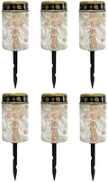 Poceacles Cross Solar Powered Outdoor Lights Cemetery Solar Candle Solar Memorial Lights Outdoor Waterproof Landscape Lights for Yard Patio Lawn Outdoor Home Decor, Vintage Rose Cross, Pack of 6 by Poceacles