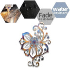 Floral Metal Wall Art Abstract Flower Plaque Rustic Home Decor Indoor Outdoor Hanging Sculpture for Living Room Bedroom Garden Porch Stylish Elegant Botanical Ornament (16 INCH) - Image 7