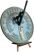 NauticalMart Brass Father Time Sundial with Verdigris Highlights Home Decorative Timeless Garden Decor Historical Ornament Gift by NauticalMart