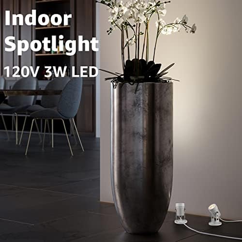 SUNVIE 2 Pack 3W LED Spot Lights Indoor 3000K Plug-in White Uplights Indoor - Image 2