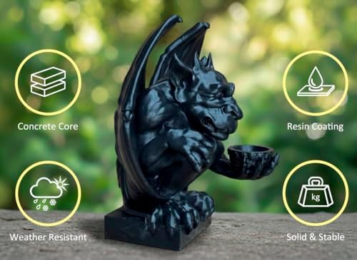 OLOMA Gothic Gargoyle Statue for Garden and Patio Architectural Decor Heavy Stone Sculpture with Detailed Classic Design Weather Resistant Outdoor Indoor Patio Lawn Entryway Accent - Image 6