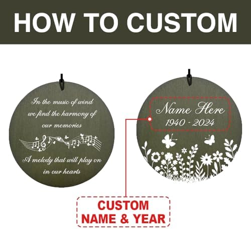 Personalized Memorial Wind Chimes Butterfly Gifts for Funeral - Image 3