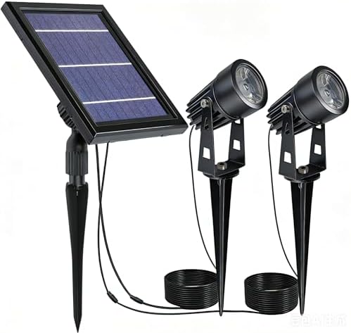 SUNLONG Solar Spot Lights Outdoor Waterproof Cast Aluminum 2X 16.4Ft Wires by MakeYourNightOutstandingatNight