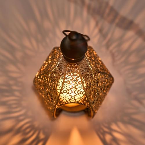 Candlestick Candle Barrels Moroccan Style Retro Lanterns Projection Lights Hollowed-Out Decorations Home Ramadan Hanging Outdoor Indoor Courtyard Porch Festival Weddings - Image 3