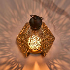Candlestick Candle Barrels Moroccan Style Retro Lanterns Projection Lights Hollowed-Out Decorations Home Ramadan Hanging Outdoor Indoor Courtyard Porch Festival Weddings - Image 3