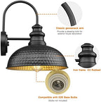 Farmhouse Outdoor Barn Light Fixtures, 12 Inch Dome Exterior Wall Lights, Rustic Outdoor Wall Sconces Outside Wall Mount Lantern with Bead Shape for Home, Porch, Garage, Doorway - Image 2