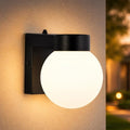 Alighting Dusk to Dawn Outdoor Wall Sconce, Black Globe Porch Light by Alighting