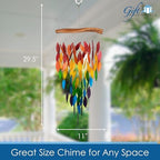 Deluxe Rainbow Waterfall Glass Wind Chime, Colorful Garden, 23.5 Inch - Image 4