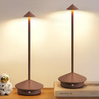 Modern Cordless Table Lamp Set of 2, Brown Portable LED Desk Lamps by NEWSEE