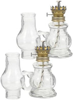 2pcs Vintage Kerosene Lantern with Glass Shade, 100ml Metal Lamp by Alipis