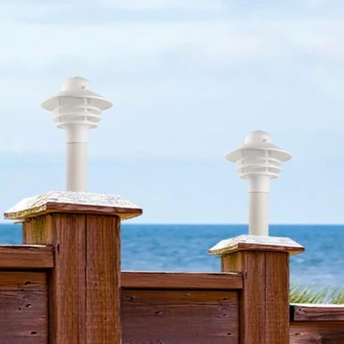 Solus Nautical Outdoor Post Top Light – Bollard Fixture for 3" Pole with LED Bulb, Black or White Finish, Non-Corrosive, Made in USA (White, Cool White (4000K), Single Pack) - Image 3