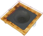 Fire Pit Table Solid Wood cast Iron Grill Brazier Heating Stove Barbecue Grill Household Charcoal Stove Square Metal Firepit Stove Backyard Patio Garden Fireplace - Image 5