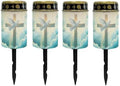 Poceacles Cemetery Candle Grave Lights Outdoor Waterproof Decoration Pathway Lights Garden Solar Candle for Garden Lawn Decor, 4 Pieces, Dove of Peace Cross Cloud Print by Poceacles