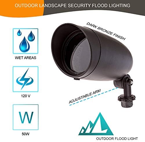 Lighting One Light PAR20 120 Volt Die Cast Aluminum Durable Outdoor Landscape Security Lighting Flood, Dark Bronze - Image 6