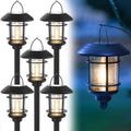 Dynaming 6 Pack Dual Use Solar Path Lights Outdoor, Hanging Lantern Solar Garden Lights with Edison Bulb, Landscape Lighting, Waterproof & Auto On/Off for Patio Pathway Walkway Driveway, Warm White by Dynaming