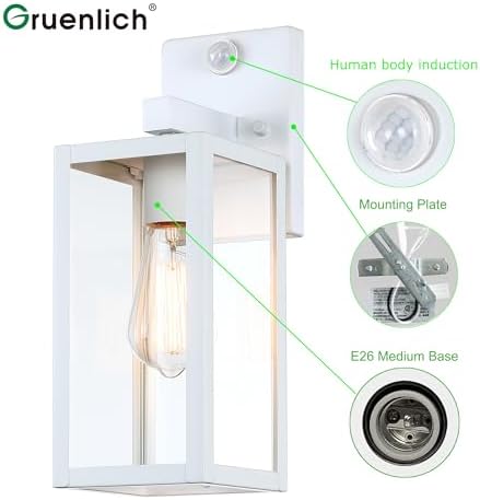 GRUENLICH Outdoor Wall Light Fixture Dusk to Dawn, PIR Motion - Image 2
