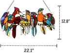 Capulina Tiffany Birds Stained Glass Window Panels Hangings - Image 2