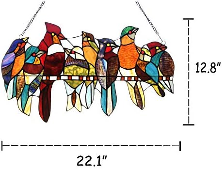 Capulina Tiffany Birds Stained Glass Window Panels Hangings - Image 2