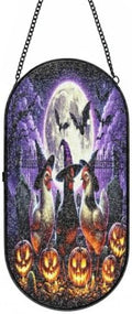 Halloween Witch Chicken Pumpkin Moon Bat Sun Catcher 10.2In by Unknown