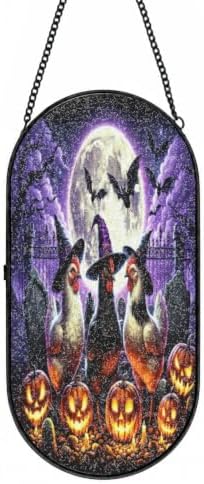 Halloween Witch Chicken Pumpkin Moon Bat Sun Catcher 10.2In by Unknown