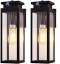 Cerdeco 15" Dusk to Dawn Outdoor Wall Light with 4-Side Clear Glass,2 Pack by Cerdeco