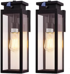 Cerdeco 15" Dusk to Dawn Outdoor Wall Light with 4-Side Clear Glass,2 Pack by Cerdeco