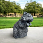 OLOMA Realistic Raccoon Stone Garden Statue Handmade Coon Concrete Outdoor Animal Sculpture Cement Yard Ornament Lawn Patio Porch Flower Bed Rustic Wildlife Decor Animal Lover Gift - Image 2