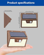 Peasur Solar Lights Outdoor Motion Sensor Waterproof, 6Pack 140LED Brown Solar Powered Fence Light, 3 Modes Security Wall Lights for Garden Yard Outside(Warm White) - Image 7