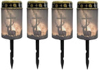 Poceacles 4 PCS Cross Solar Pathway Lights - Outdoor Grave Solar Lights, Waterproof Cemetery Flameless Candles, Brown by Poceacles