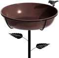 3" Deep Metal Bird Bath for Outdoors 40in Tall, Removable 13" Dia Birdbath Bowl with Stable Stake, Vintage Birdbaths and Bird Feeders for Outside Garden Yard Patio Lawn Decor(Antique Bronze) by Polyjkl