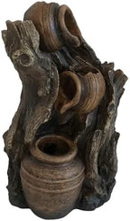 Water Fountain Decor, 6.3x5.1x10.8 Decorative 3 Tier Small Fountain with Pot Design for Patio Deck Pond Yard Home Decor, Brown by Whiskeyglassdecanter