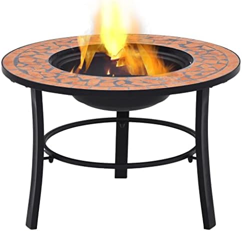 Mosaic Fire Pit Terracotta 26.8 Inch Ceramic - Image 4