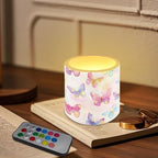 4 Pieces Flameless LED Lights Candles with Remote Battery Powered LED Votive Candles for Valentine Party Wedding Birthday Party Outdoor, Gradient Glow Butterfly Pattern - Image 3