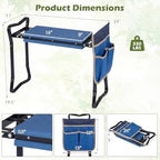 2-in-1 Garden Kneeler and Seat, Folding Garden Seat w/EVA Foam Kneeling Pad & Removable Tools Pouch, Sturdy Steel Frame, No Assembly, Portable Heavy Duty Garden Stool for Women Men Seniors - Image 2