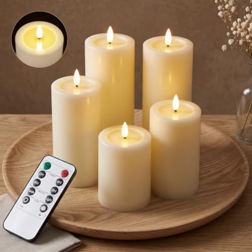 Outdoor Waterproof Flameless Candles Battery Operated with Remote and Timer by ARIKJ