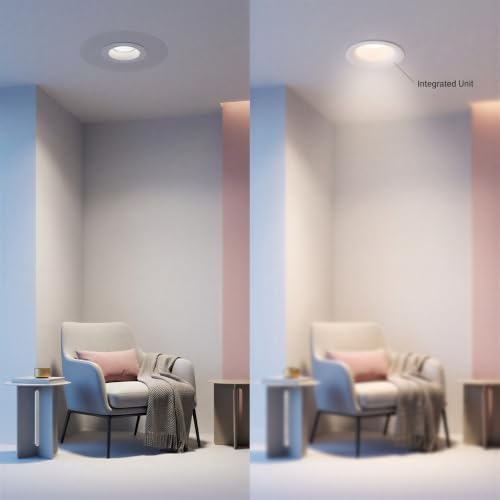 2 Pcs 3 Inch LED Recessed Light, Trimless Canless 3.0 in Cutout, 12W 4000K Full Spectrum CRI 98 Dimmable Recessed Ceiling Light, Frameless Aluminum Spotlight for Living Room and Kitchen Spaces - Image 6