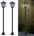 2-Pack 40-Inch Solar-Powered Mini Lamp Post Lights – Vintage Street Lights for Halloween, Thanksgiving & Christmas – Outdoor Solar Garden Lights for Lawn, Pathway, Driveway, Front/Back Door Holiday D by Unknown