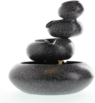 Zingz & Thingz Zen Collection Resin Tabletop LED Water Fountain, Four-Tier, 9.5x9.5x10 - Image 4