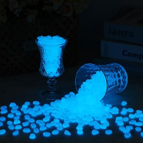 Landical 20000 Pcs Glow in the Dark Rocks Bulk Blue Garden Glow Rocks Outdoor Garden Glow in the Dark Pebble Glow in the Dark Stone for Walkway Backyard Landscaping Fish Tank Plant Decor - Image 5