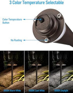 LEONLITE 6-Pack 3CCT Low Voltage LED Pathway Lights, Ruffles Head - Image 3