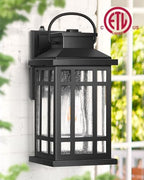 Outdoor Wall Lights Wall Mount, Dusk to Dawn Outdoor Lighting with Tempered Sleed Glass, Anti-Rust Black Outdoor Light Fixture, Modern Outside Porch Lights for House, Patio Exterior Wall Sconce - Image 5