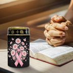 Poceacles Solar Lights Outdoor Grave Candle for Cemetery Decoration Solar Outdoor Lights for Garden Lawn Backyard Pathway Decor, Pink Ribbon Daisy Butterfly Black, Set of 6 - Image 5