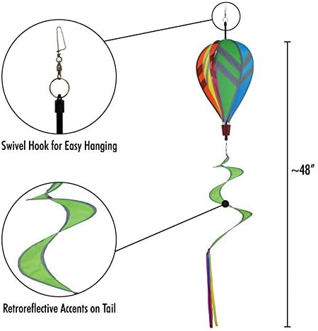 In The Breeze 0985 Retroreflective Rainbow Hot Air Balloon-6 Panel Wind Decoration - Image 6