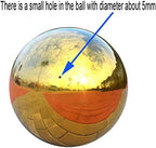35cm/13.8 inch Diameter Gazing Globe Mirror Ball,Gold Golden Stainless Steel Polished Reflective Smooth Garden Sphere,Colorful and Shiny Addition to Any Garden or Home - Image 2