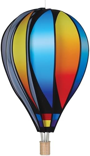 Hot Air Balloon Hanging Garden Spinner 26" - Vibrant Sunset Gradient Design, Weather-Resistant Outdoor Decor, Durable & Lightweight for Patios, Yards, and Gardens - Eye-Catching Wind Spinner by PREMIERKITES