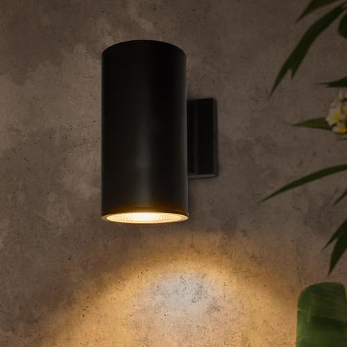 Maxxima Black Cylinder LED Outdoor Wall Light, 1050 Lumens 5 CCT, Photocell - Image 3