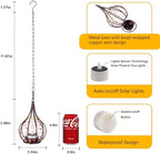 Hanging Solar Lanterns 4 Pack Outdoor Waterproof, Teardrop Wire Cage Beaded Vintage Candle Lantern with 4 Solar Tea Lights, Hanging Solar Lights for Outside Tree Patio Garden Backyard Porch Yard - Image 3