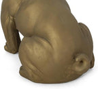 French Bulldog Garden Statue, 17" Tall Outdoor Dog Sculpture, Rustic Gold Cast Stone Frenchie Figurine for Garden, Patio, Porch, or Lawn Décor, Weather-Resistant and Handcrafted Finish - Image 6