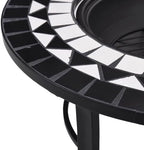 Black White Ceramic Fire Pit 26.8 Inch with Steel Bowl - Image 7